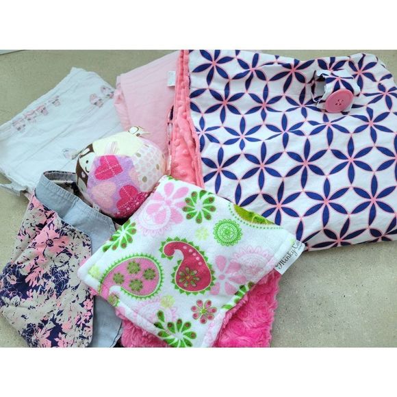 Baby Girl Bundle Aden + Anais Muslin Blanket Carseat Canopy Carseat Cover Sheet - Picture 3 of 3